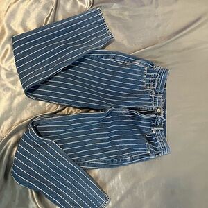 American Eagle Outfitters High Rise Blue Striped Jeans